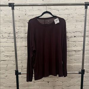 American Eagle Outfitters Deep Maroon Long Sleeve Tee